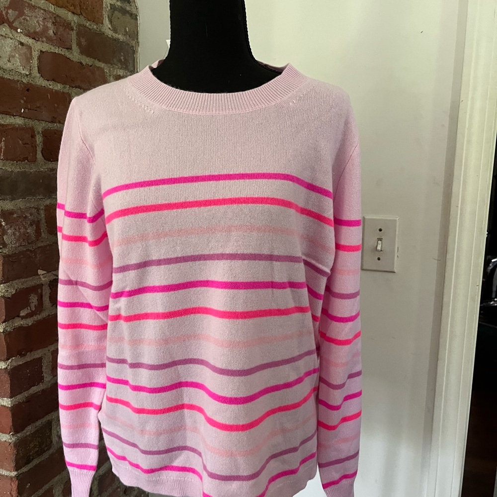 J.Crew striped size large cashmere light summer sweater new with tags